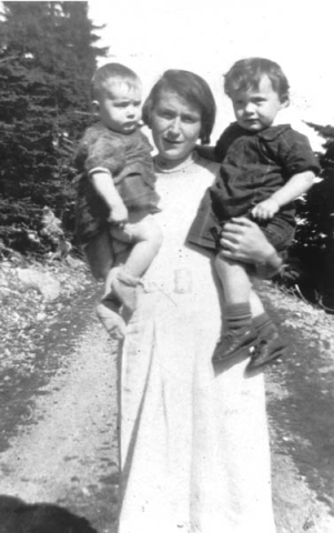 345: Laura (Reddy) Delurey with her oldest children, Irene and Anita. (circa 1934)  - Laura daughter of James Reddy &amp;amp; Mary Anne Murphy